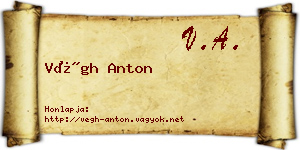 Végh Anton névjegykártya