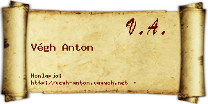 Végh Anton névjegykártya