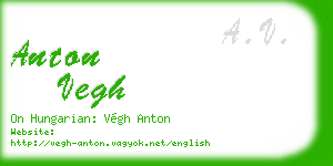 anton vegh business card